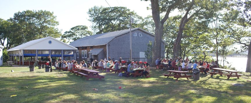 Greenwood Garden gathering hall and picnic area on Peaks Island